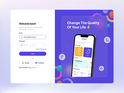 Login Page UI Design app app design design graphic design illustration login login page login section mobile app register sign up signup ui ui design uiux ux vector web web design website design