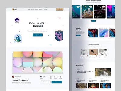 NFT Market Place Website clean clean website design figma frontend landing page landing page designer marketplace website design minimal mobile responsive web design nft website nocode design ui ui design uiroll uiux website design