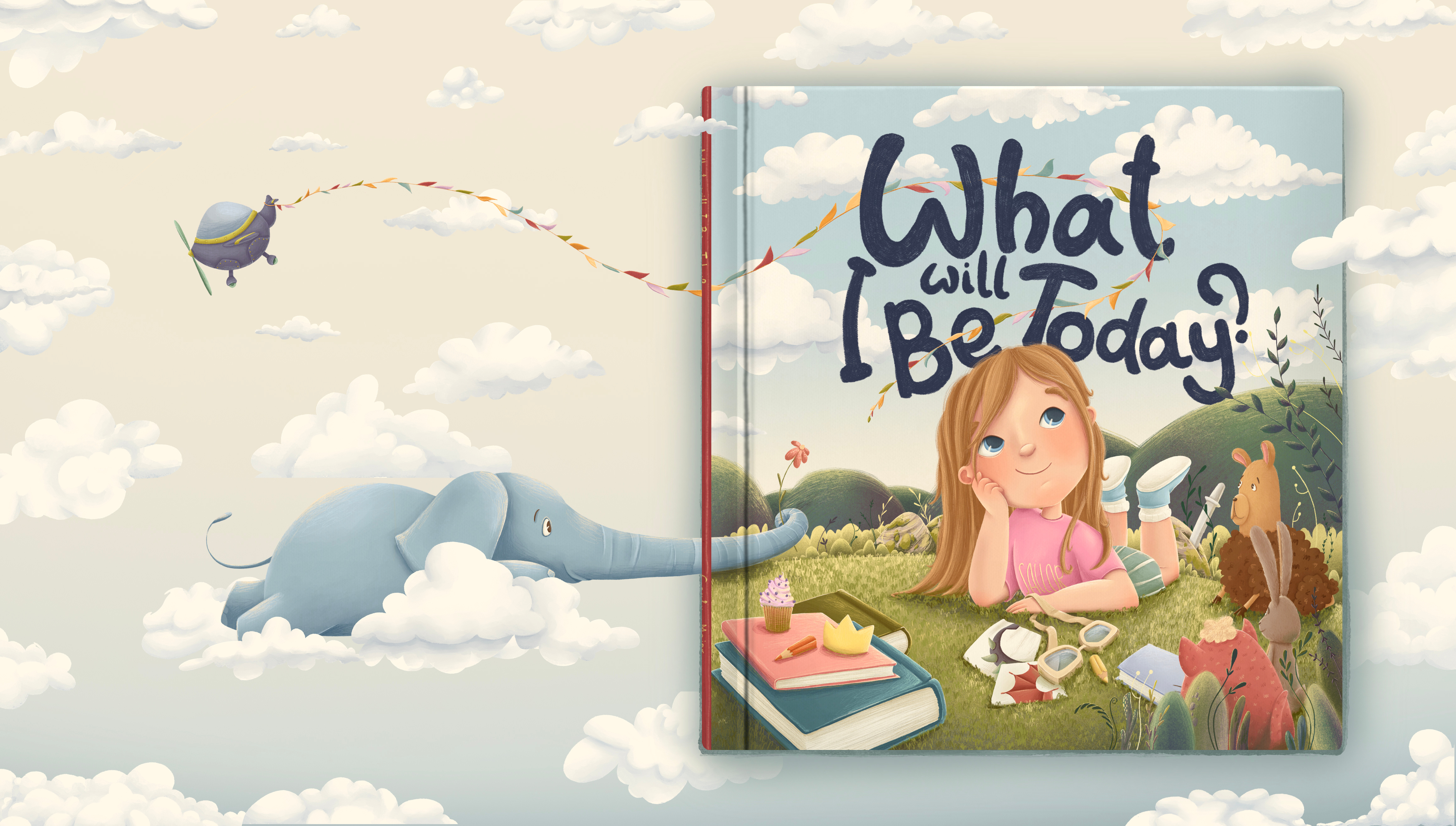 Children's Book Cover Design - What Will I Be Today book cover book cover design book cover illustration childrens book cover childrens book illustration cover design cover illustration digital artwork illustration visual story whimsical illustration