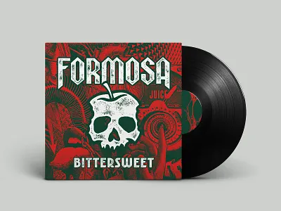 Formosa Bittersweet apple band art branding collage graphic design grunge hard rock illustration logo logo design skull symbol t shirt design vintage vinyl cover