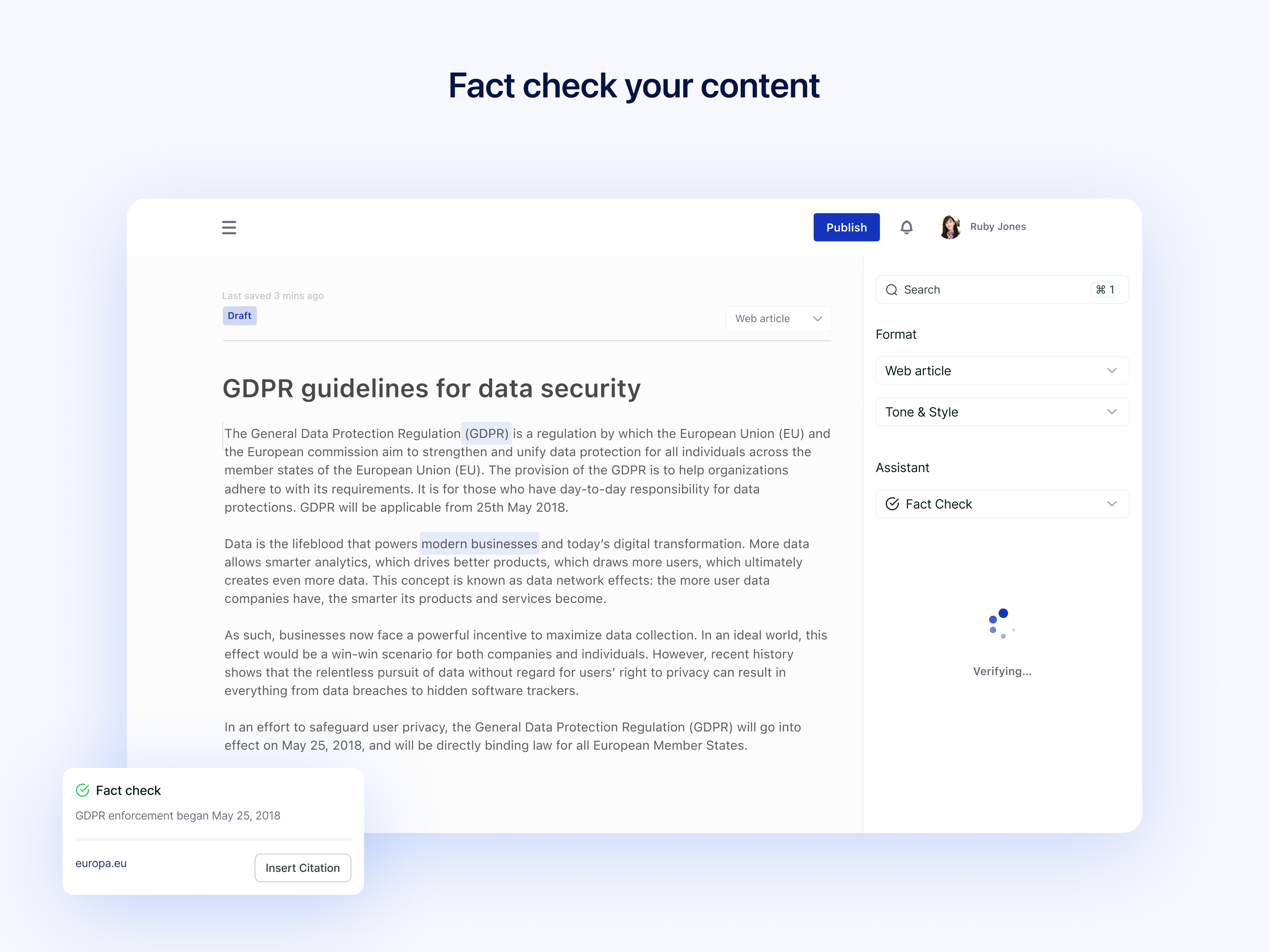 Example of AI Ui