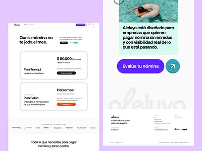 Pricing Page app clean cta design flat footer layout nomina payroll plan plans pricing ui ux web