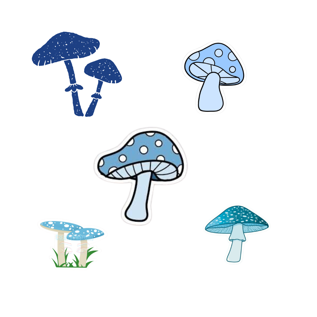 Blue mashroom Sticker by Shefali on Dribbble