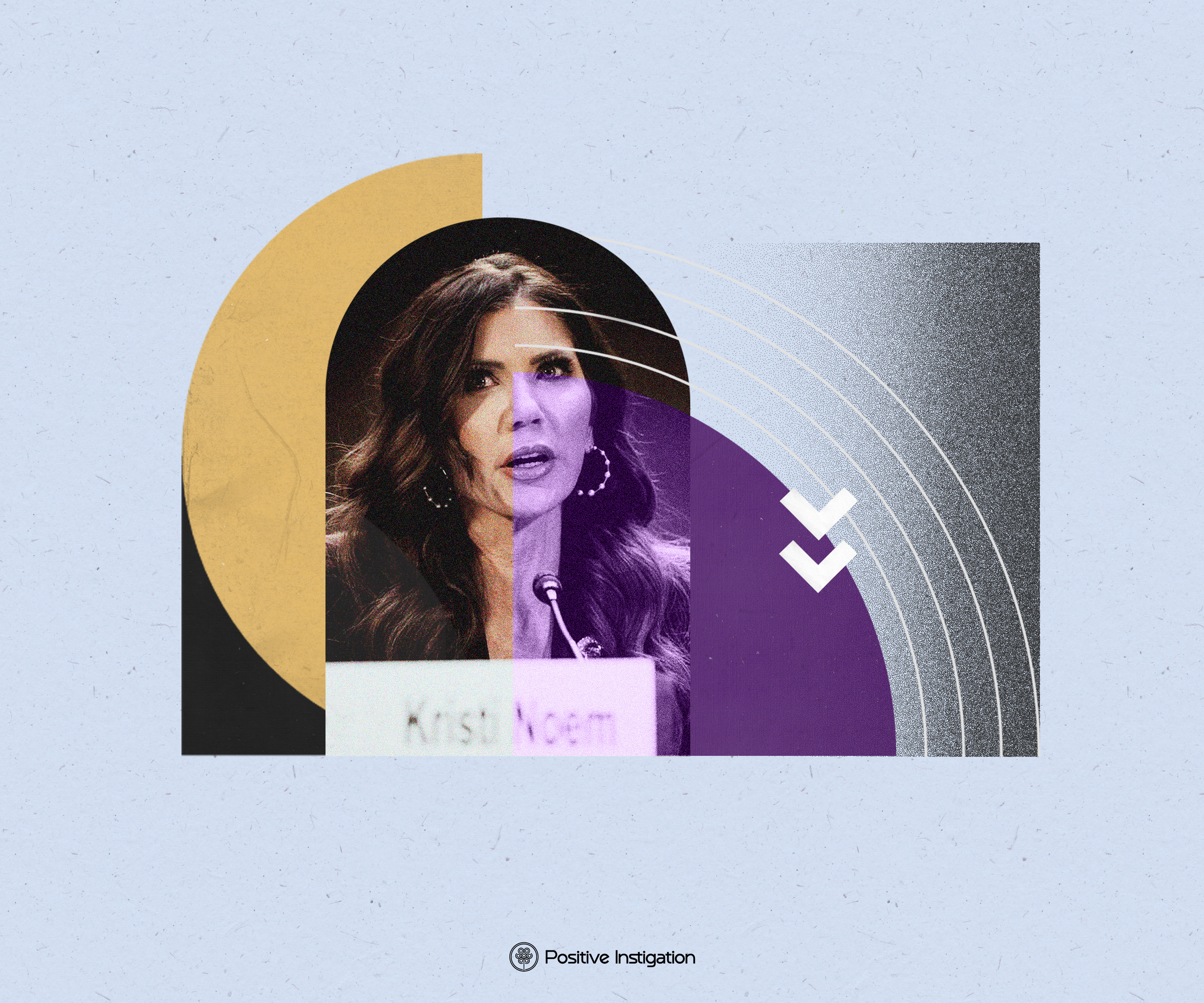 Status Dilution for Positive Instigation america collage collage art design editorial editorial design illustration kristi noem news photoshop politics poster psychology us politics