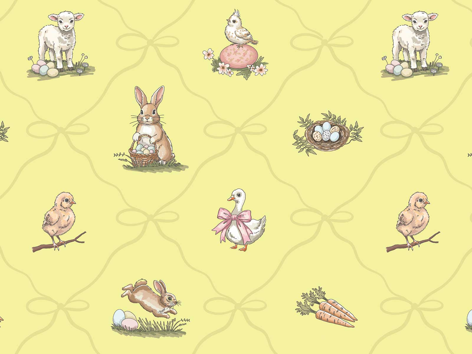Easter Morning Meadow — Illustration & Pattern System