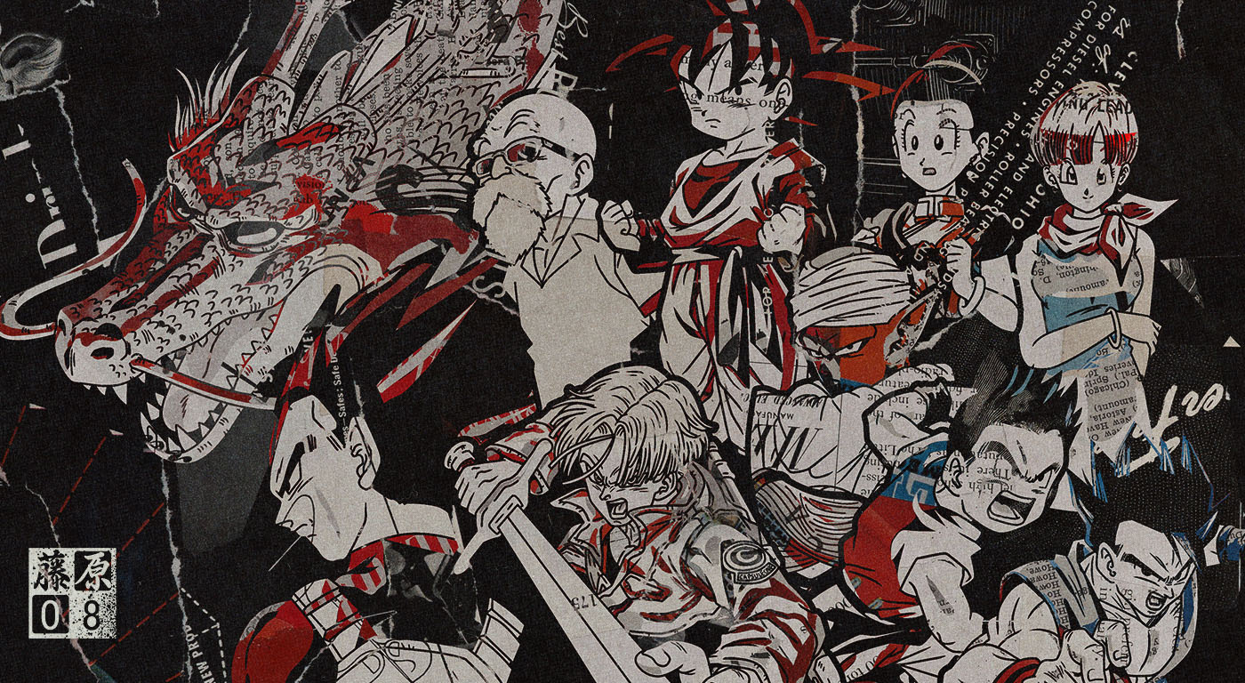 Dragon Ball Z Noir: Neon Synthwave Anime Collage anime anime noir dark aesthetic dbz battle dbz fanart design digital illustration dragon ball z drawing fujiwara08 future trunks goku graphic design illustration manga art minimalist anime photoshop retro shenron vegeta