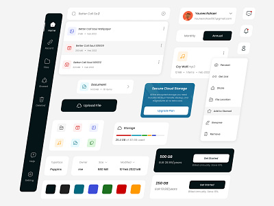 UI Component - Cloud Storage cloud cloud storage component concept dashboard design design system drive dropbox file manager files google drive storage style guide ui uiux user experience user interface ux visual design