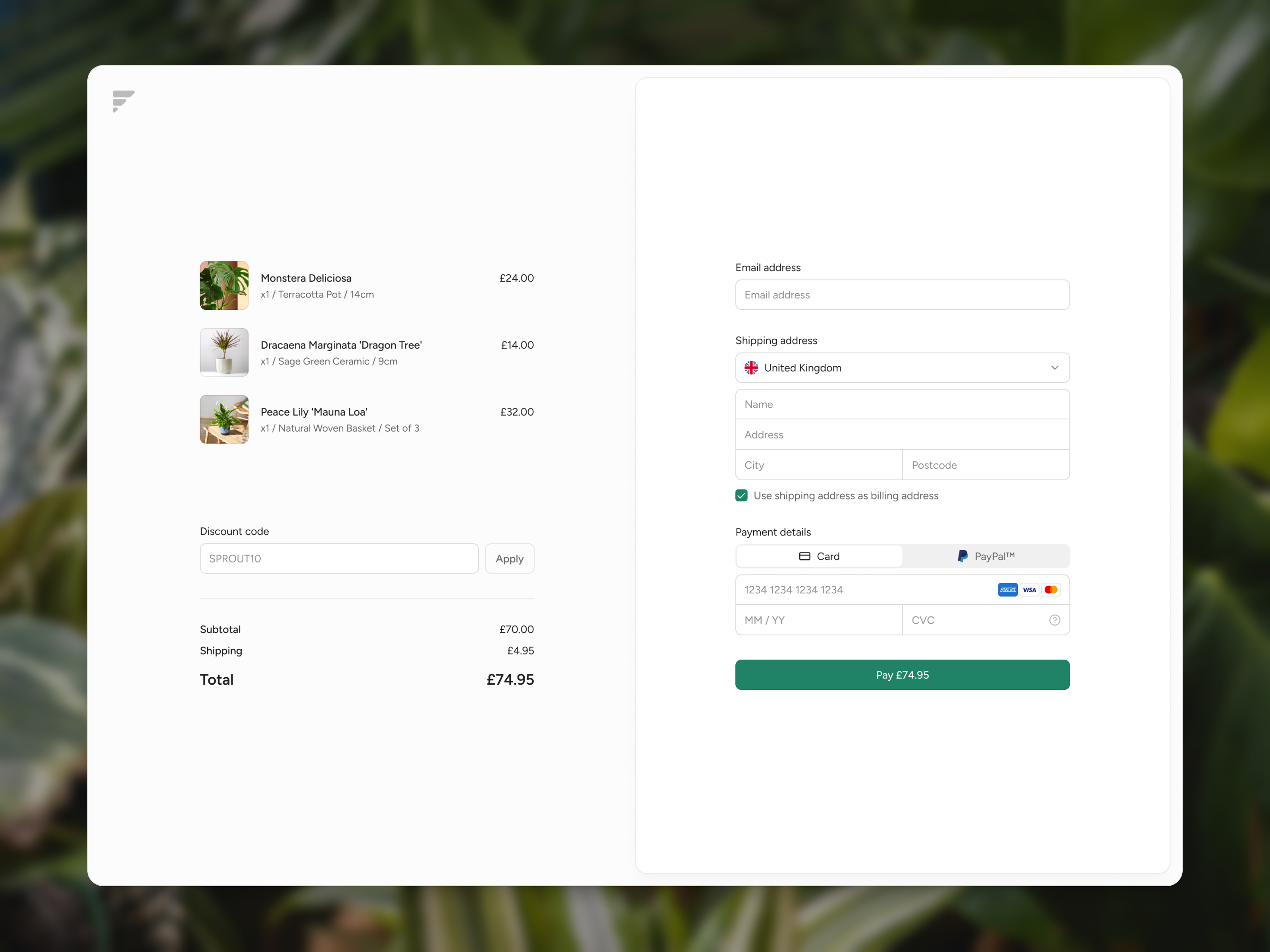 Checkout - Flint Design System