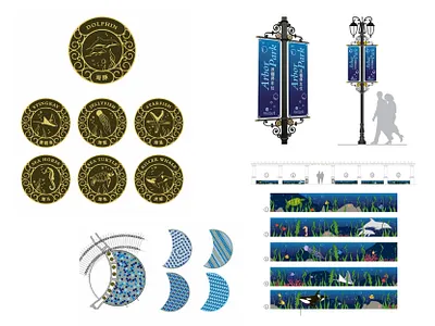 Children's Resort Play Area Environmental Graphics + Banners banner bronze child children chinese design dual language english environmental graphics graphic design layout medallion mural ocean tile typography typopgrahy vinyl