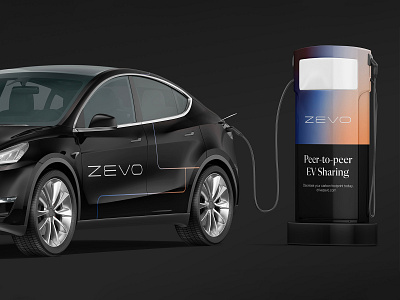 Zevo Car Charging Station brand identity branding custom type electric vehicle gradient