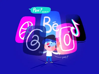 Very social app apps behance cartoon character color cute design dribbble illustration instagram media social threads tiktok