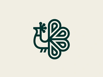 Peacock animal bird branding illustration line lockup logo modern peacock restaurant symbol typography