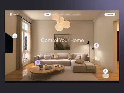 Lumio - Landing Page Design animation cleandesign landingpage landingpagedesign lumiodesign smarthome webanimation websitedesign