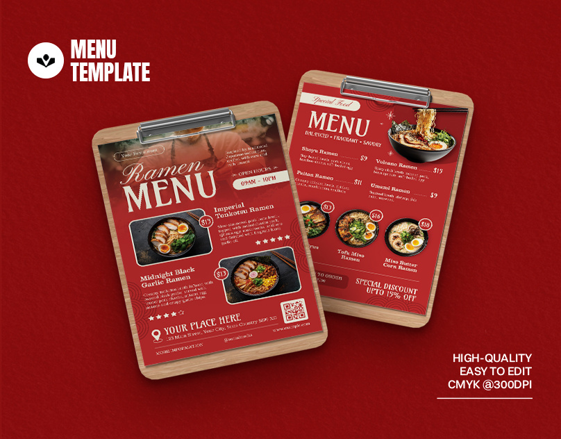 Japanese Ramen Menu branding design food graphic design japanese menu ramen solasome sushi template