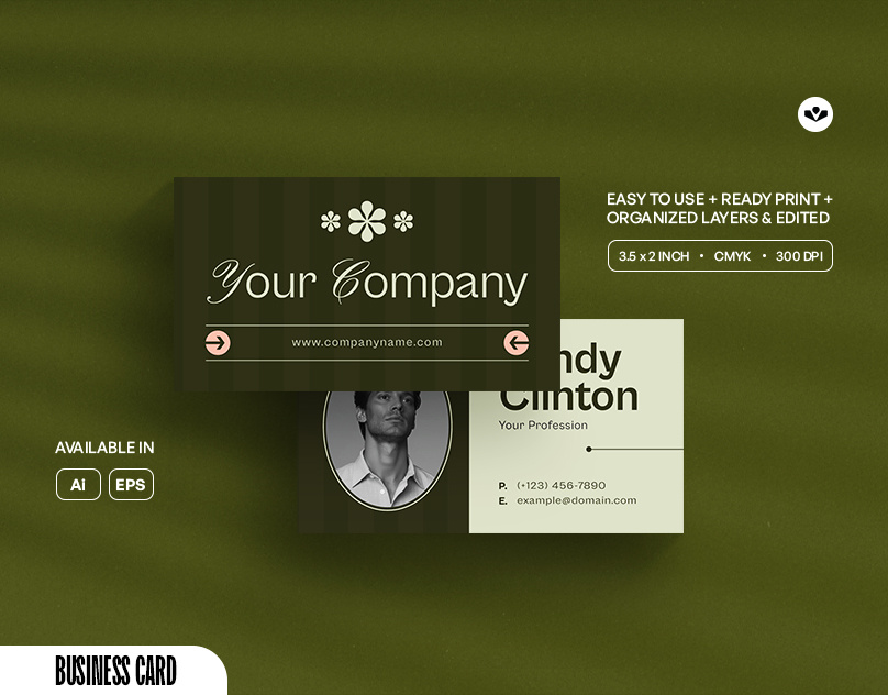 Neutral Business Card branding business business card company design marketing profile solasome template