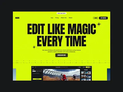 MAXS - Website Video Editing AI Animation ai editor ai video creative tools edit editing tools production saas smart video ui uiux ux video editing video editor web design website