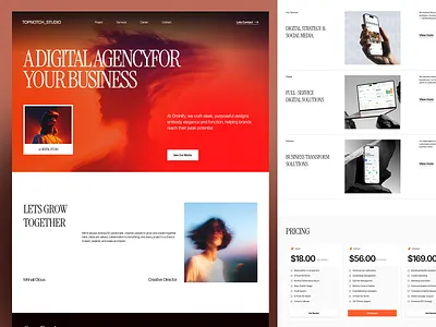 Digital Agency Website Design agency website design digital agency digital agency website landing page topnotch studio ui web web design website design