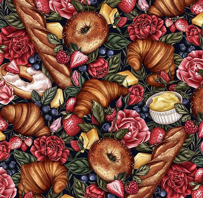 Flowers / Flours botanical branding food food illustration illustration logo packaging pattern surface design