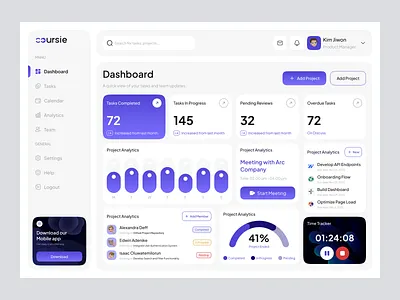 Task & Project Management Dashboard UI/UX Design collaboration tool ui crm dashboard dashboard uiux design minimal dashboard modern dashboard panze ux design studio project management dashboard saas saas dashboard task management task management app team collaboration dashboard ui team management dashboard team work dashboard uiux design web app design