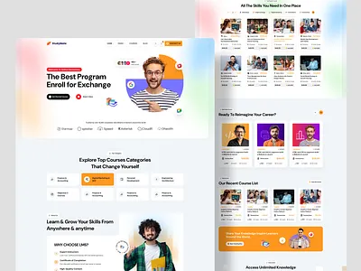 E-Learning Platform Homepage UI Design course e learning education landing page landing page learning platfrom lms landing page lms website online education online platform website