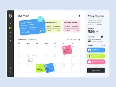 Learning Courses app app courses design education homepage landing page learning ui ux ui design