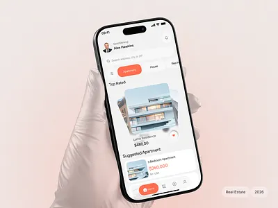Modern Real Estate Agency Mobile App | Property Management UIUX apartmentfinderapp app appdesign estate figmadesign home homebuyingapp ios app design mobile mobile app product property management propertyapp proptech real estate mobile app design realestateui sass ui uiuxdesign