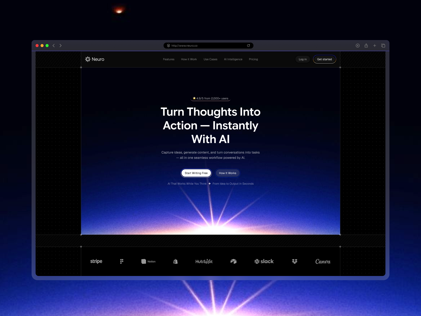 Hero Section — AI Productivity Workspace SaaS aidesign aiproductivitysaas aisaas aisaaslandingpage darkmodedesign moderdesign premiumdesign premiumsaaslandingpage productivitylandingpage productivitysaas saasdesign saasherosection saaslandingpage ui