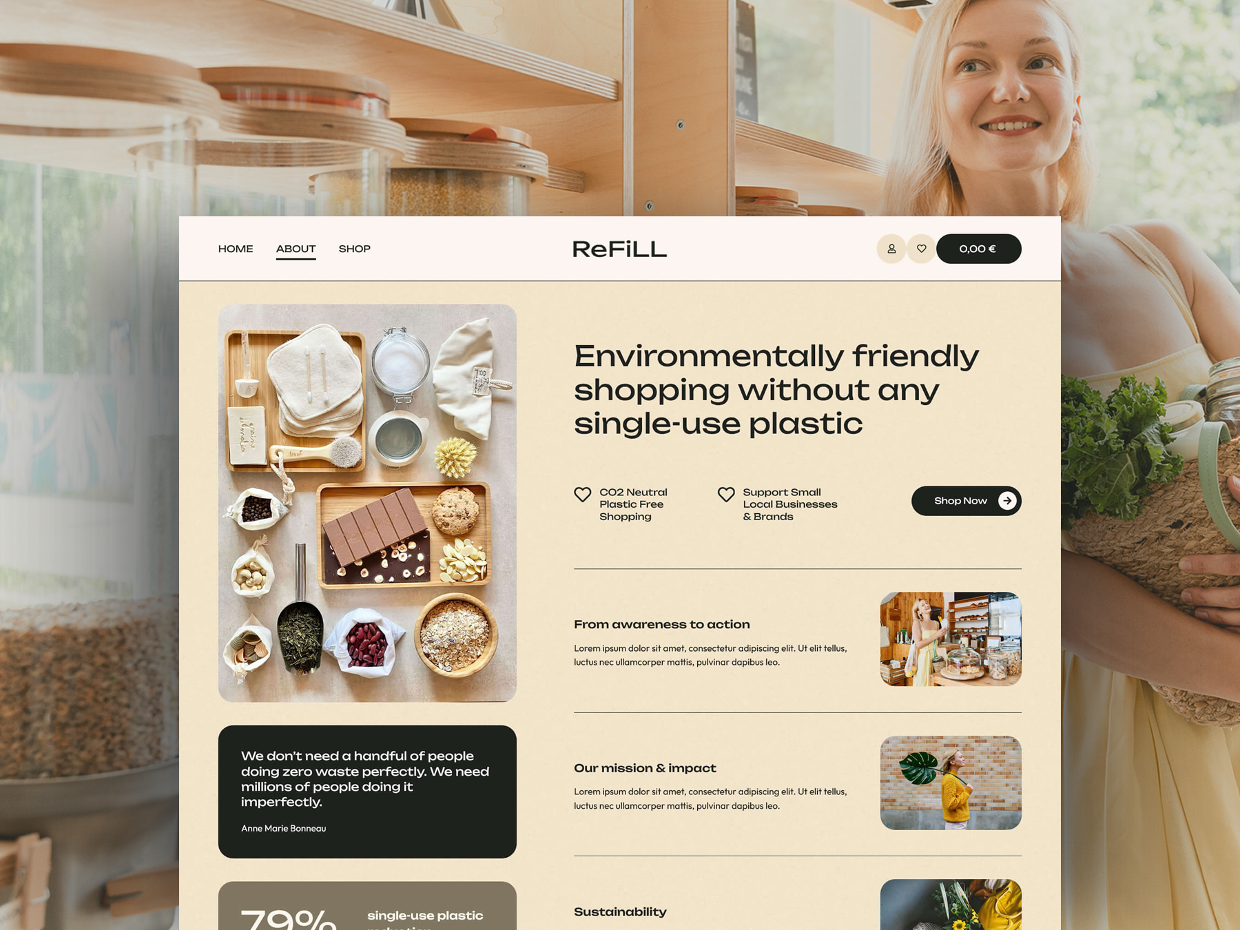 Organic Grocery Shop & Zero Waste Store Website Template
