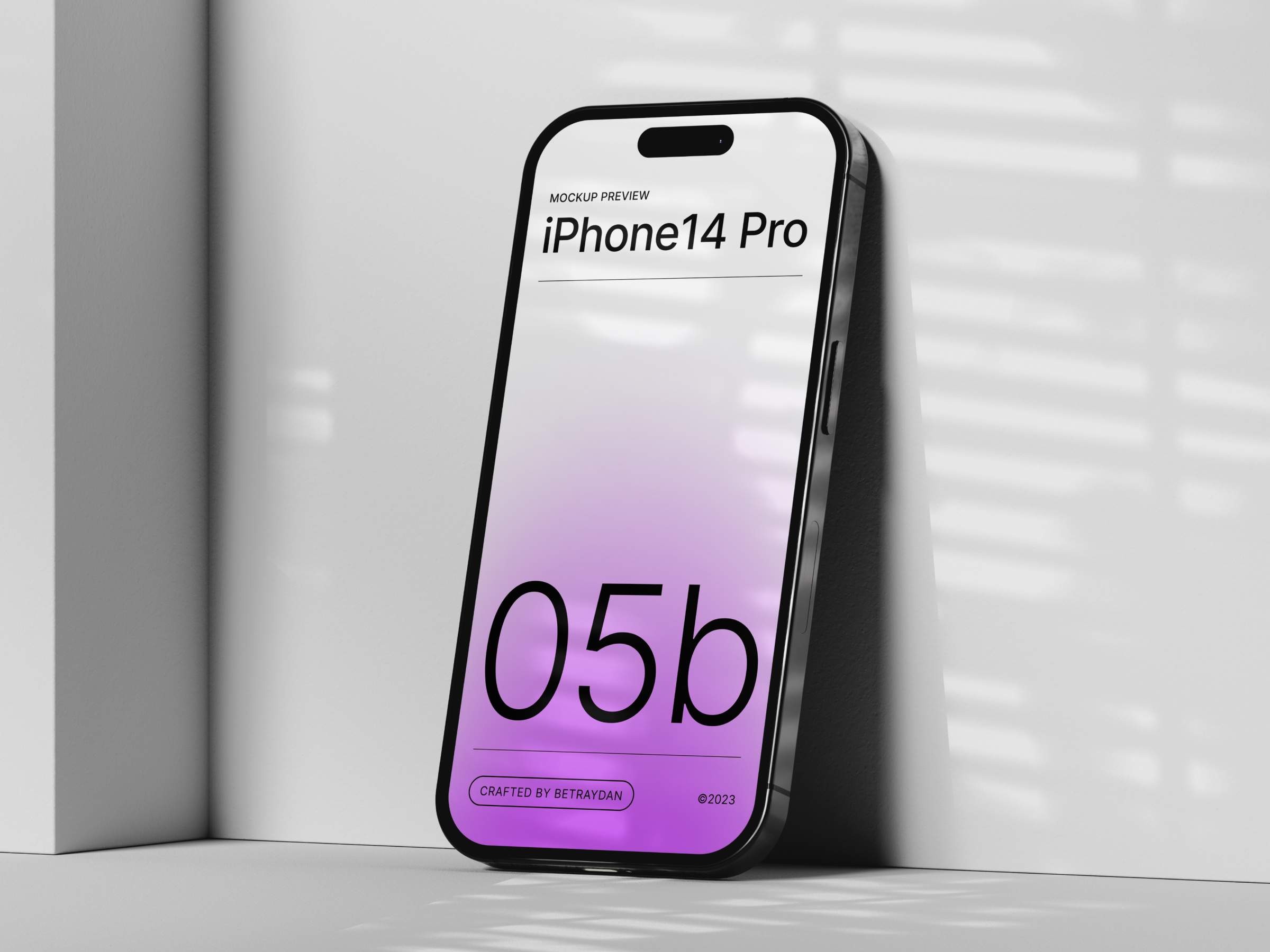 iPhone 14 Pro Mockups - 05 betraydan branding clean design download iphone minimal mockup psd ui