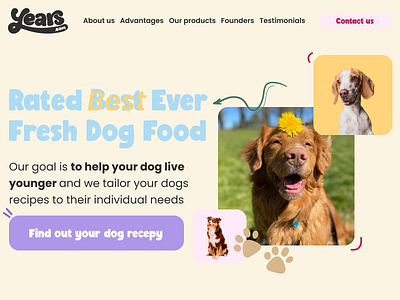 Pet food landing page adobe xd commercial website design landing page petfood pets ui design webdesign