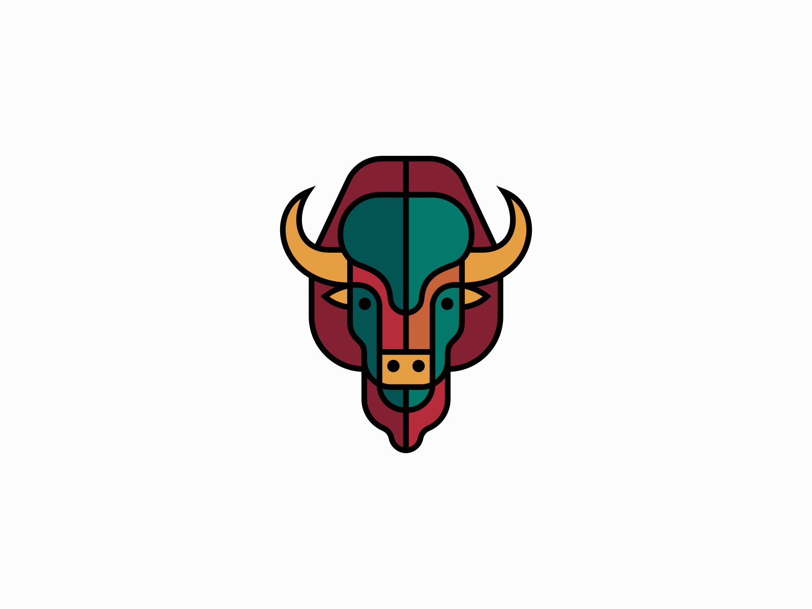 Geometric Bison Logo