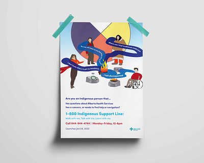 Indigenous Support Line Poster branding design graphic design illustration marketing poster