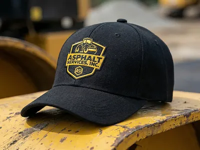 Asphalt Services accesories construction construction logo embroidery hat patch pavement logo