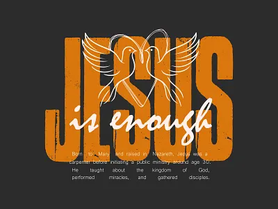 Jesus Is Enough — Typography Christian Streetwear T-shirt Design apparel christian clothing design dove faith illustration jesus minimal streetwear design tshirt design typography