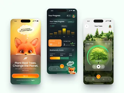 Mobile App for Tree Planting App app app design application application design design interface ios app ios app design mobile mobile app mobile app design product product design service startup ui uiux ux