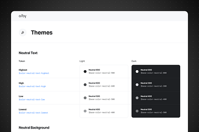 Olby / Design System: Themes colors design design system responsive themes tokens ui