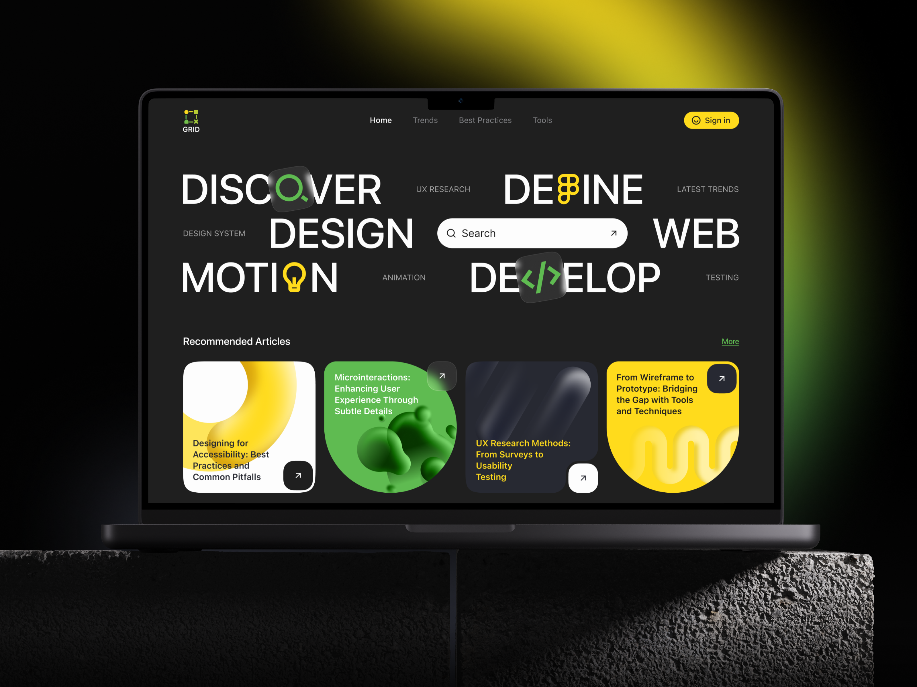 💡Web design for the Technical Blog | Hyperactive articles blog dark ui design edtech education gradient hero screen hero section homepage hyperactive landing page tech technical ui ux web design website