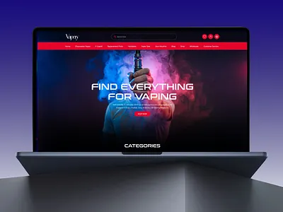 The Vapery — High-Impact Vape eCommerce Design figma design landing page design web design website development