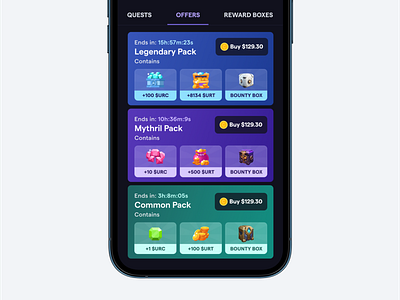 Pack Offers blockchain coin crypto design mobile offers ui web3