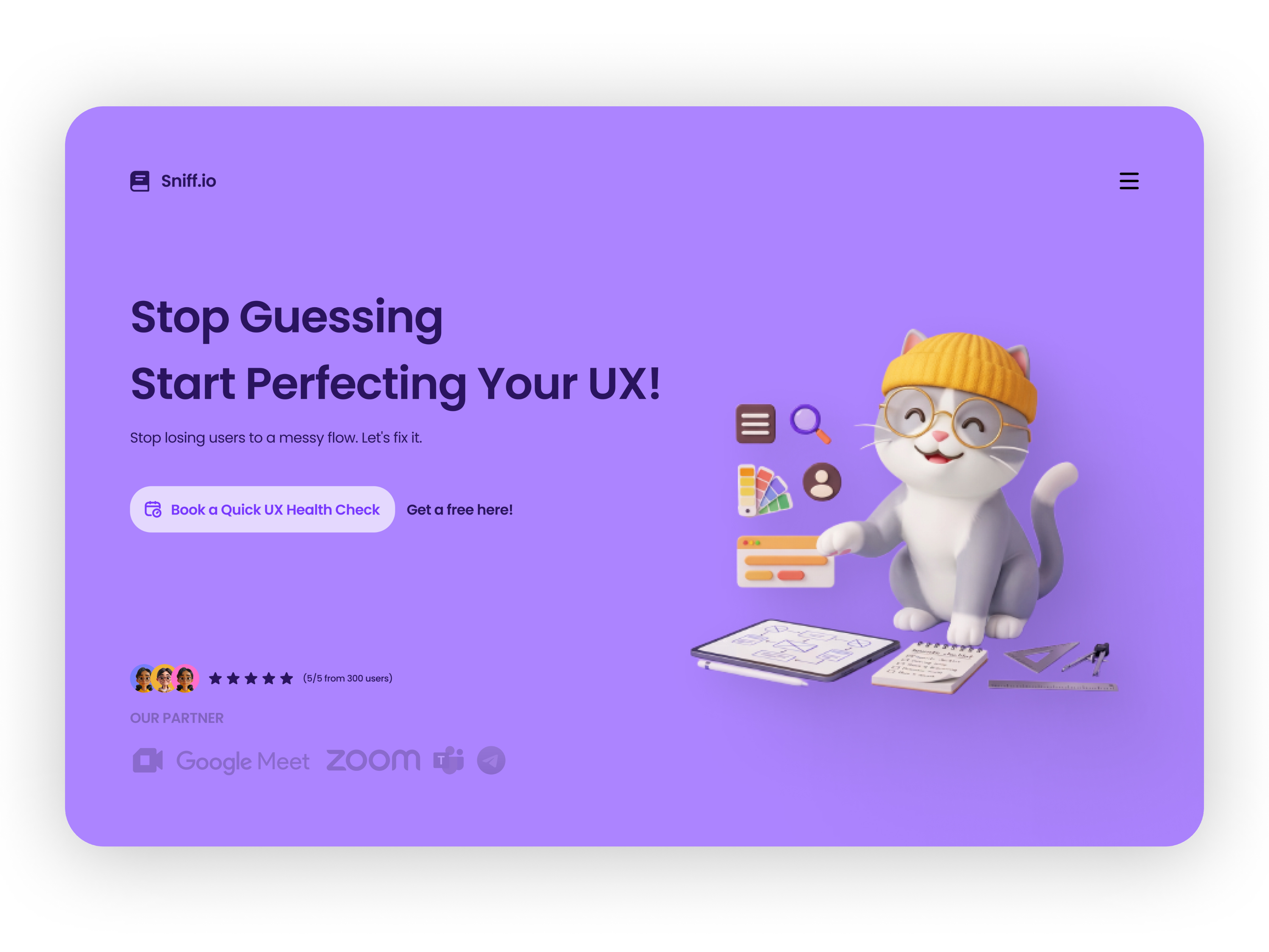 Sniff.io 3d 3dillustrations landingpage saas uiux website