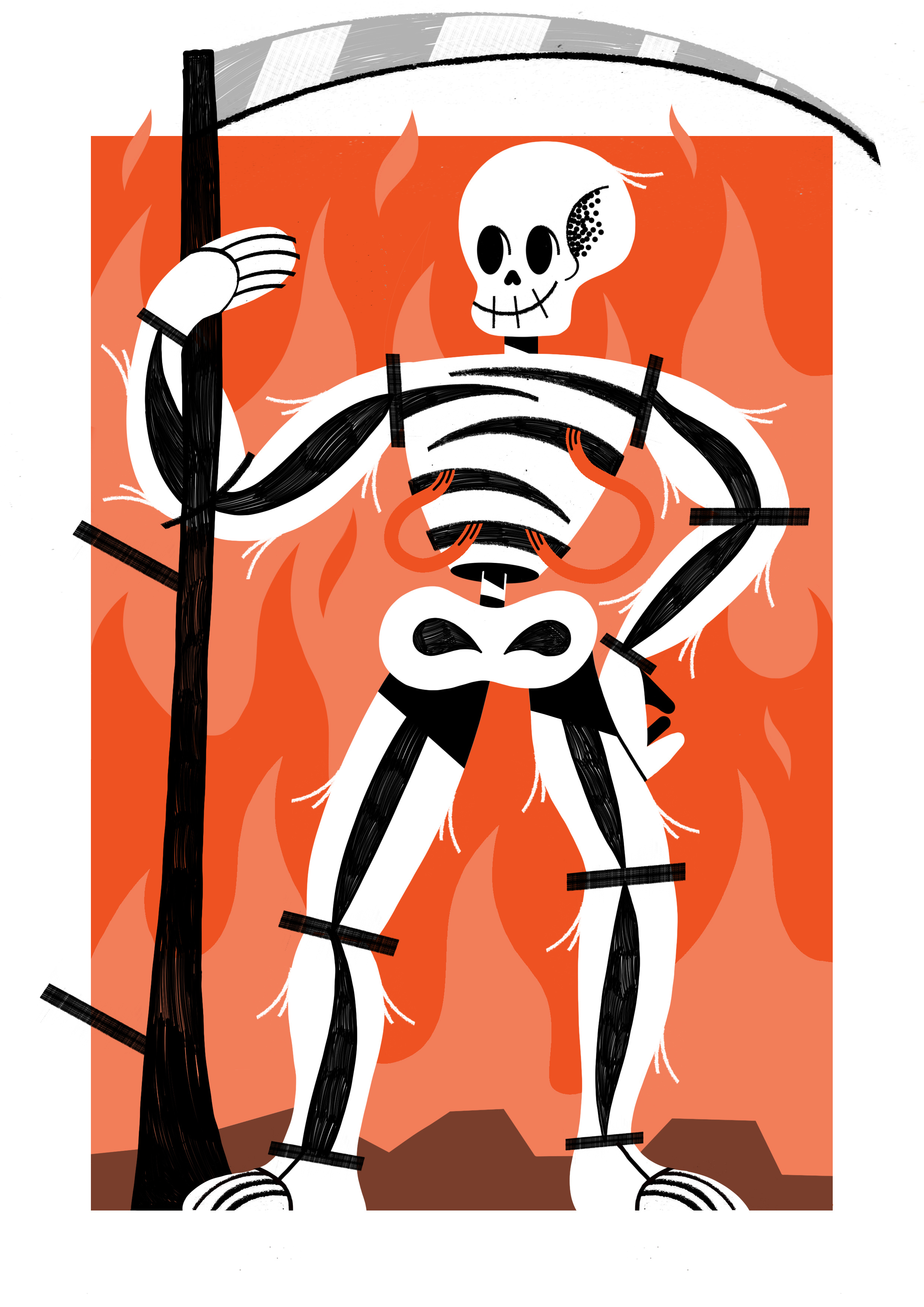 No Time to Waste Risograph print colour design editorial illustration print print making risograph
