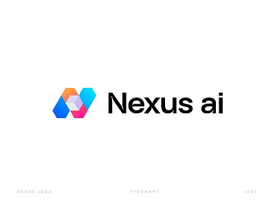 Nexus AI – Modern Tech Logo Design ai ai logo ai logo design automation branding data flow identity logo logodesign nexus saas tech