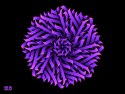Ultraviolet calligraphic flower