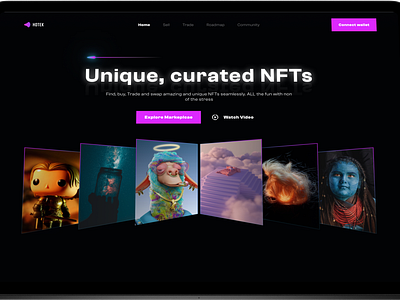 NFT website landing page (Animations and reflection) animation crypto interactive design sign up motion graphics nft nft landing page nft website ui ui design