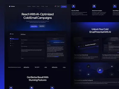 Outnex - Ai Website Design ai website cold email landing page saas saas elements saas landing page saas website web web design website website design