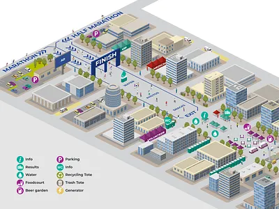 Finish Line Map event event map illustration map marathon sport event