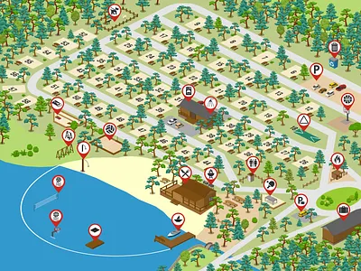 Camping and Recreation map camping holiday park map recreation site plan
