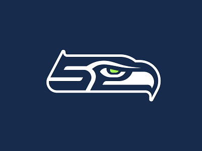 Seahawks bird blue brand branding design football graphic design green hawks illustrator logo logo redesign mascot minimalist nfl s seahawks seattle sport sports