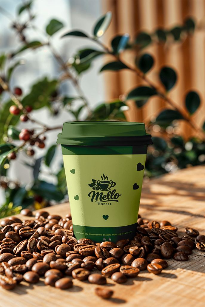 Mello coffee product design 3d animation branding coffee mockup creative design design graphic design illustration logo poster product design product mockup product pakage design ui ux vector