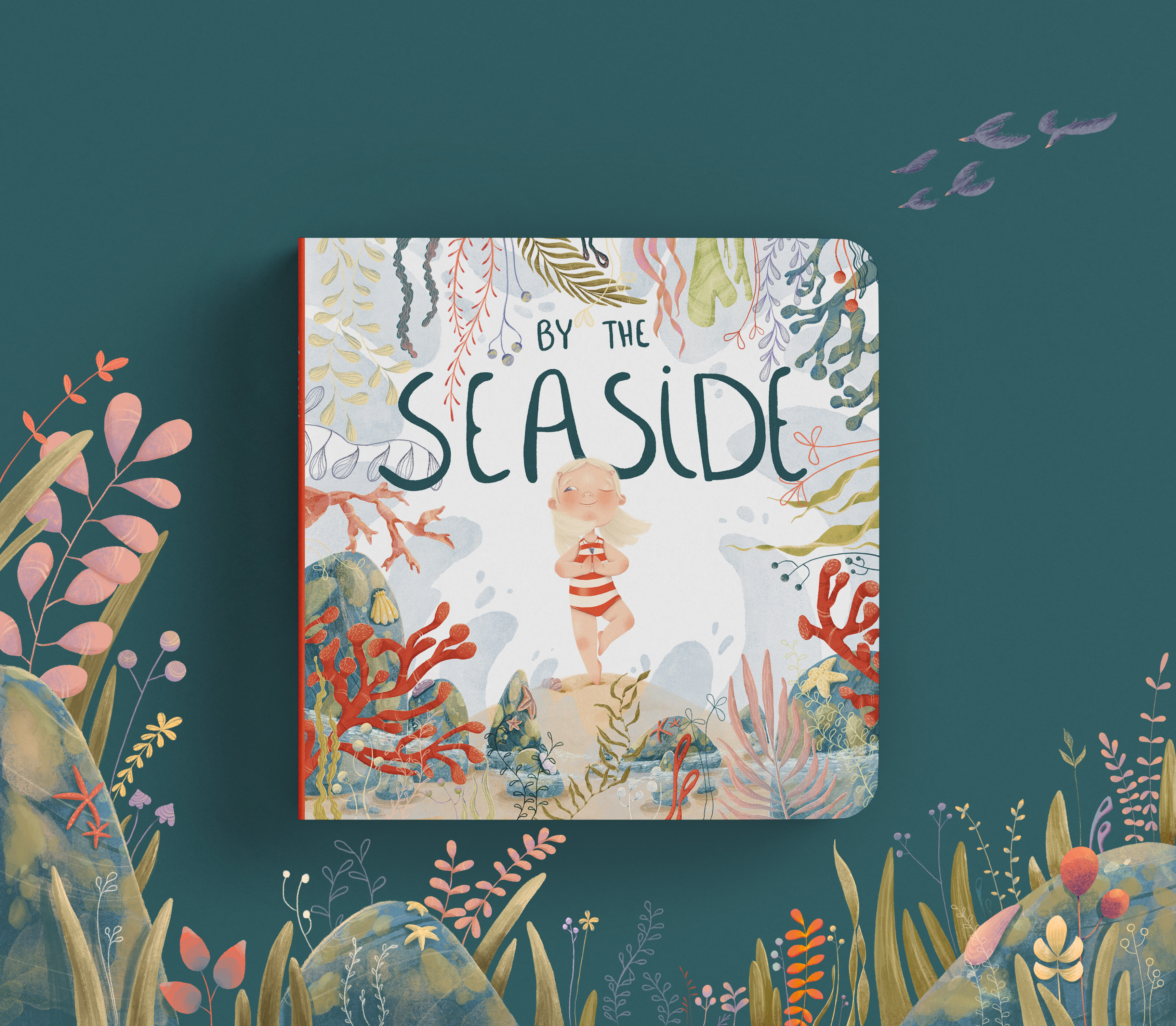 Children's Book Cover Design - By The Seaside book for kids childrens book childrens book cover childrens book cover design childrens book illustration cover design illustration illustrator whimsical illustration